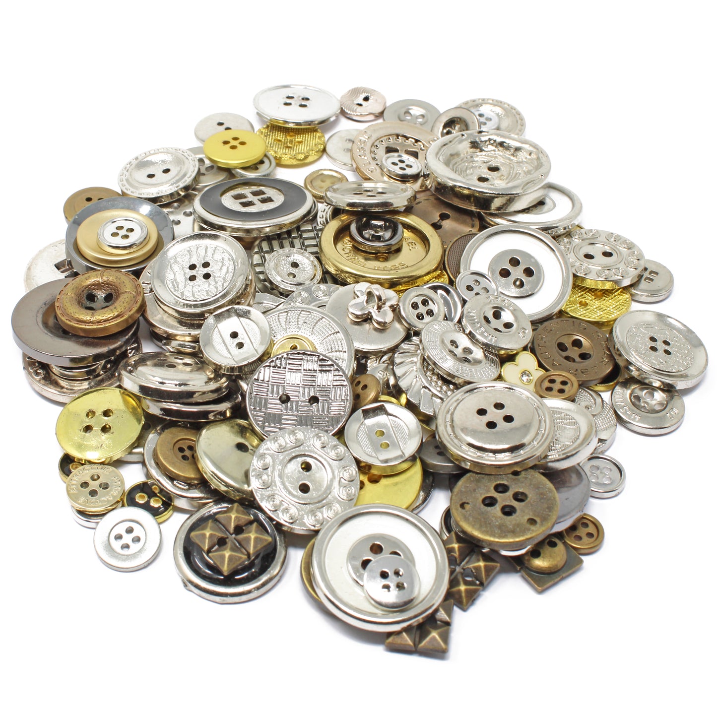 Metallic 100g Bags Of Mix Acrylic & Resin Buttons