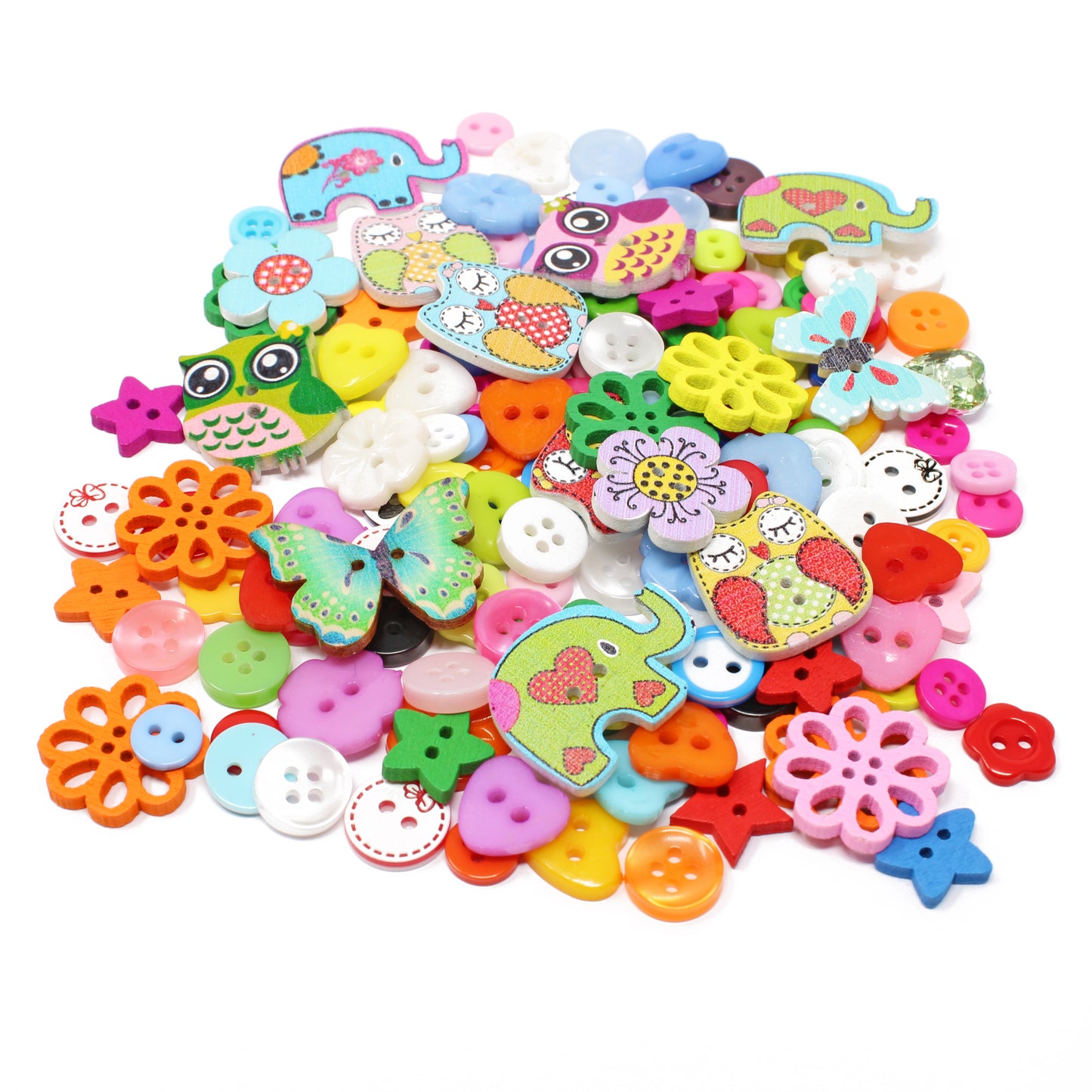 Random Mix 150 Mix Wood Acrylic & Resin Buttons