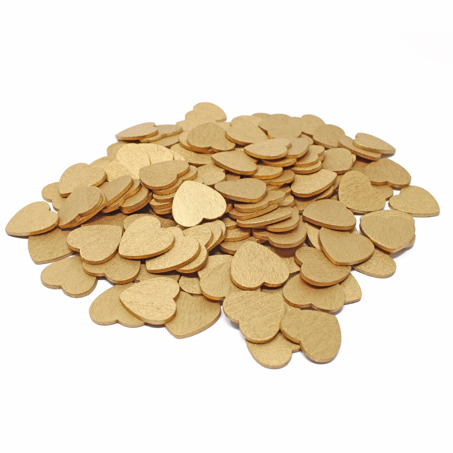 Gold 18mm Wooden Craft Coloured Hearts