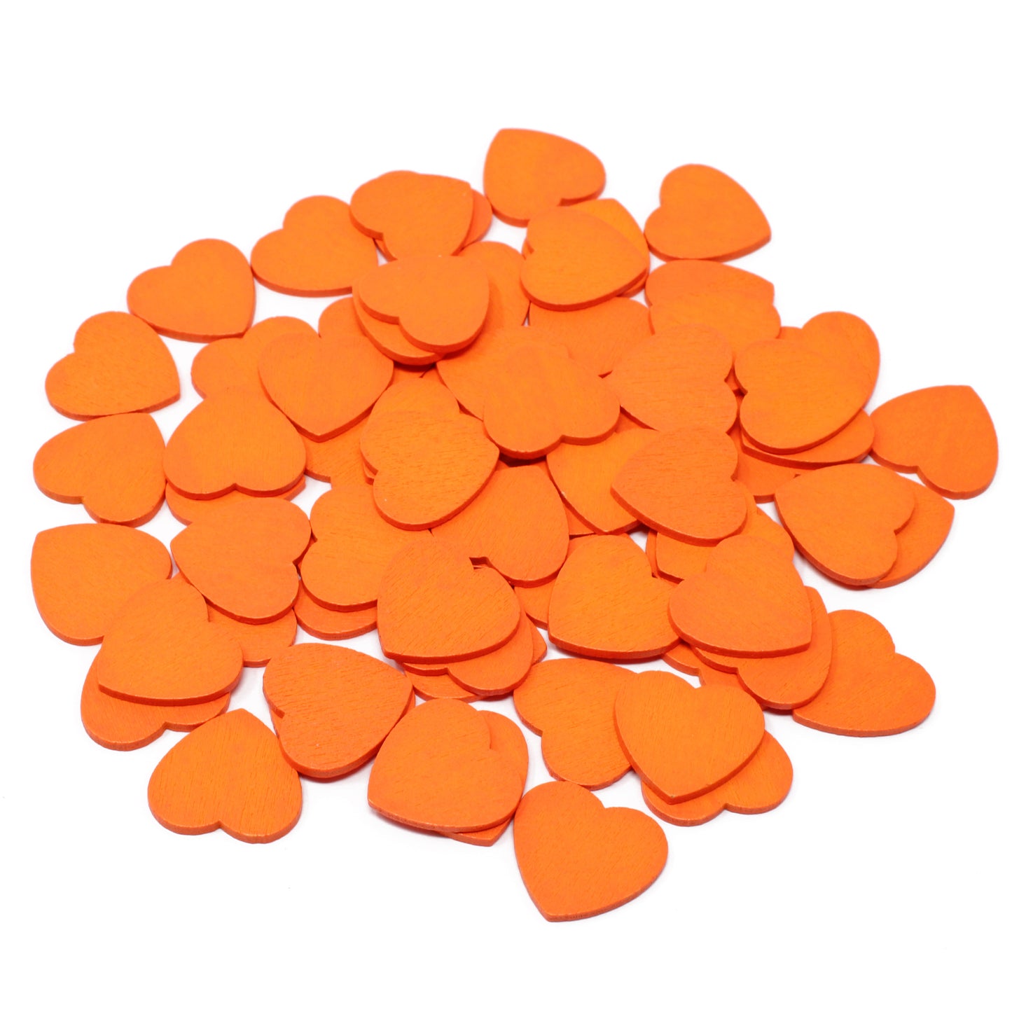 Orange 18mm Wooden Craft Coloured Hearts