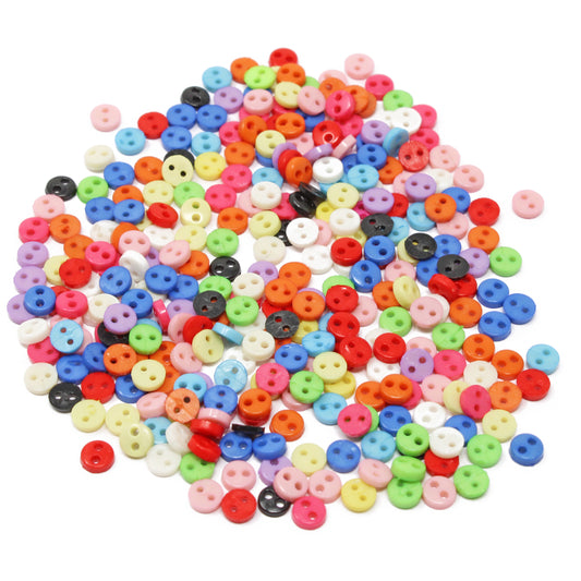 4mm Round Multicoloured Resin Buttons - Pack of 300