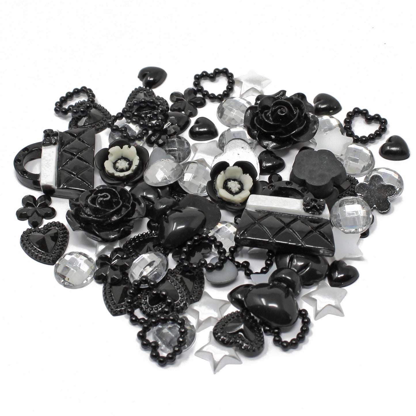 Black 80 Mix Resin Craft Embellishment Flatbacks