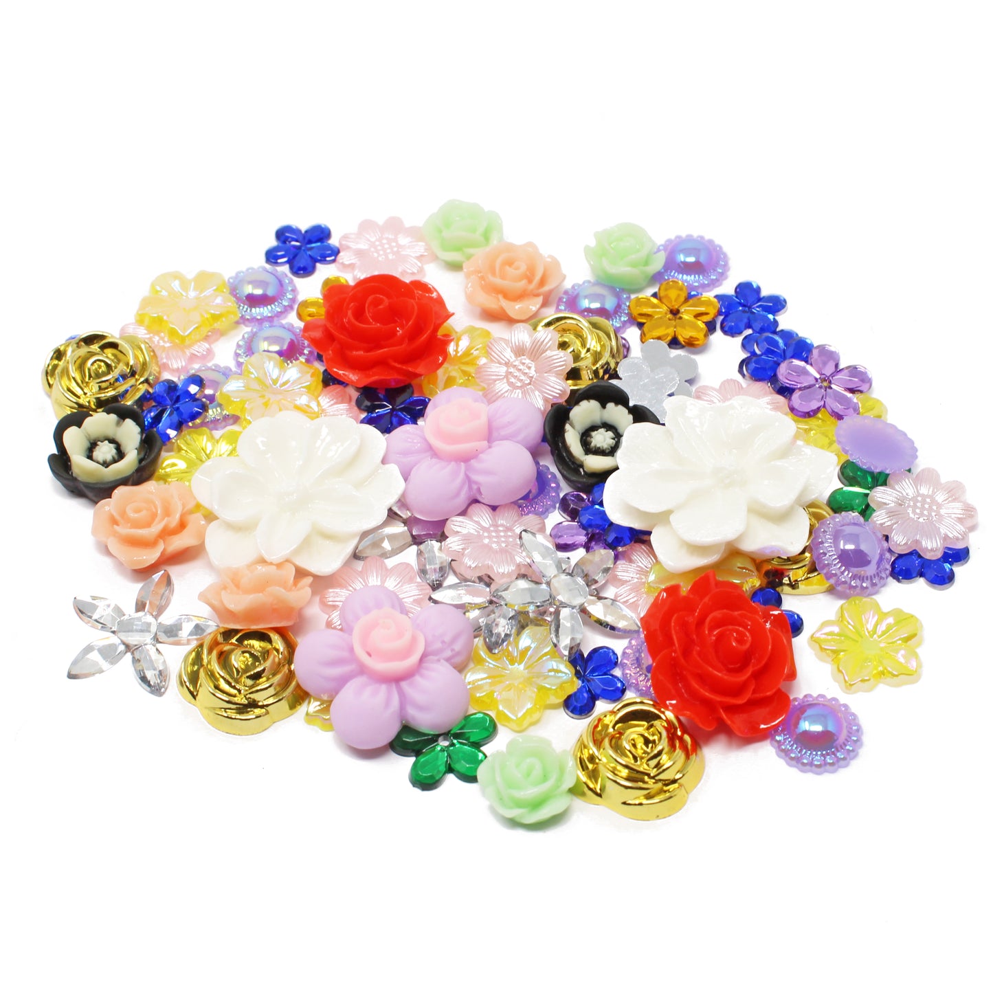 Flower Mix 80 Mix Resin Craft Embellishment Flatbacks