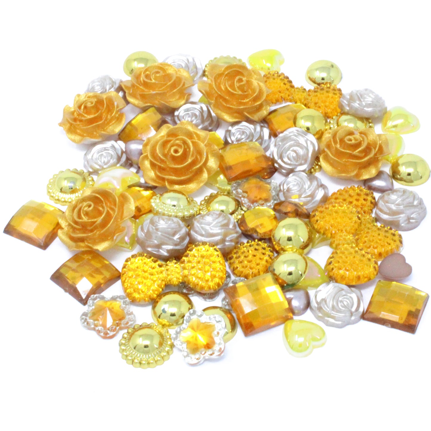 Gold 80 Mix Resin Craft Embellishment Flatbacks