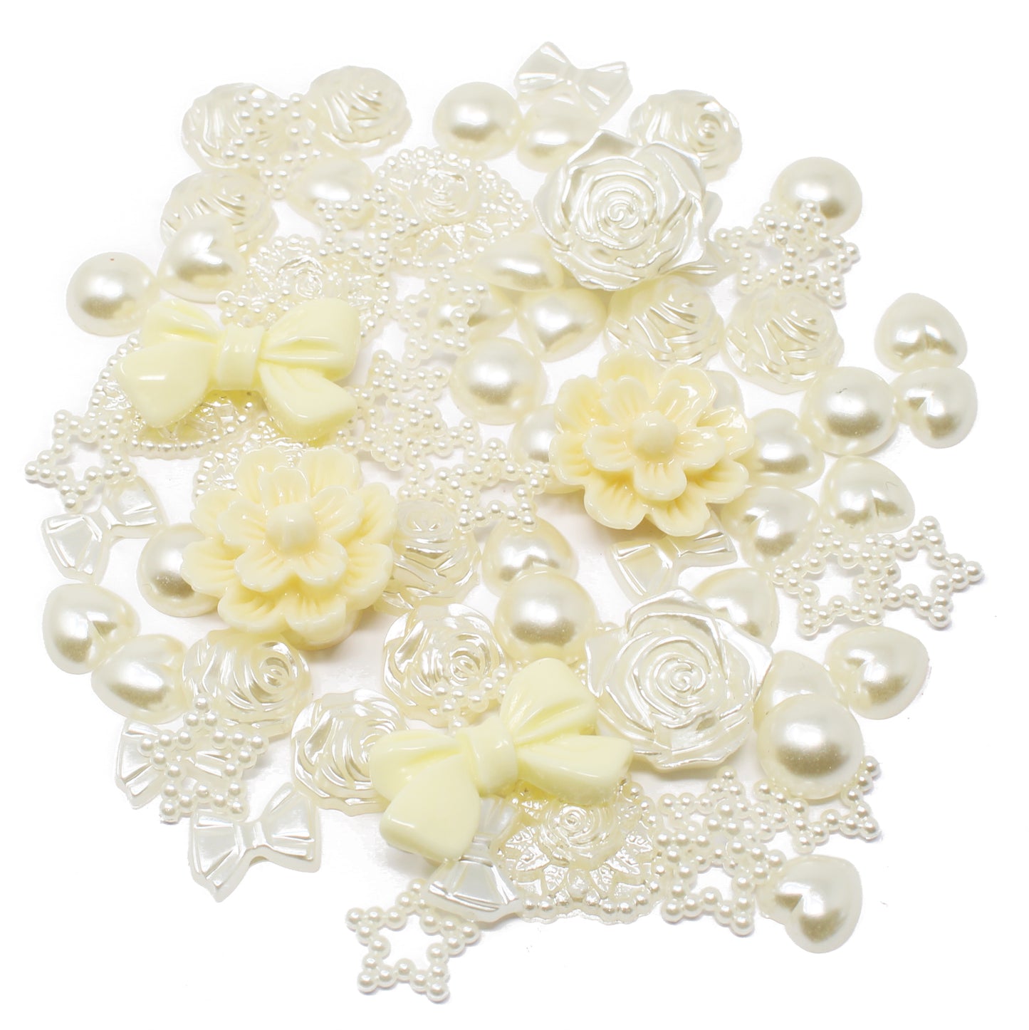 Ivory 80 Mix Resin Craft Embellishment Flatbacks