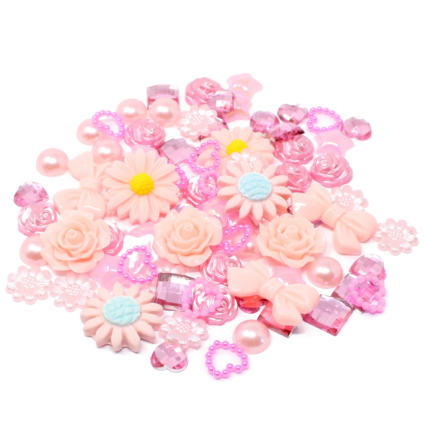 Light Pink 80 Mix Resin Craft Embellishment Flatbacks