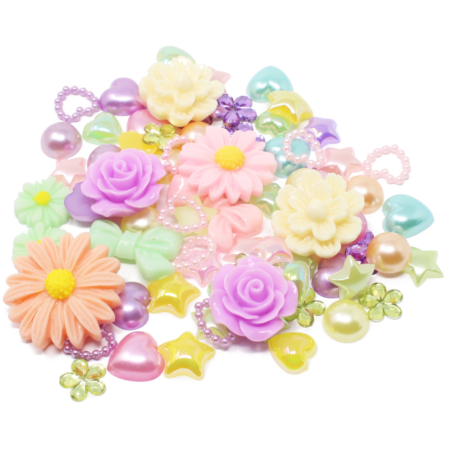 Pastel Mix 80 Mix Resin Craft Embellishment Flatbacks