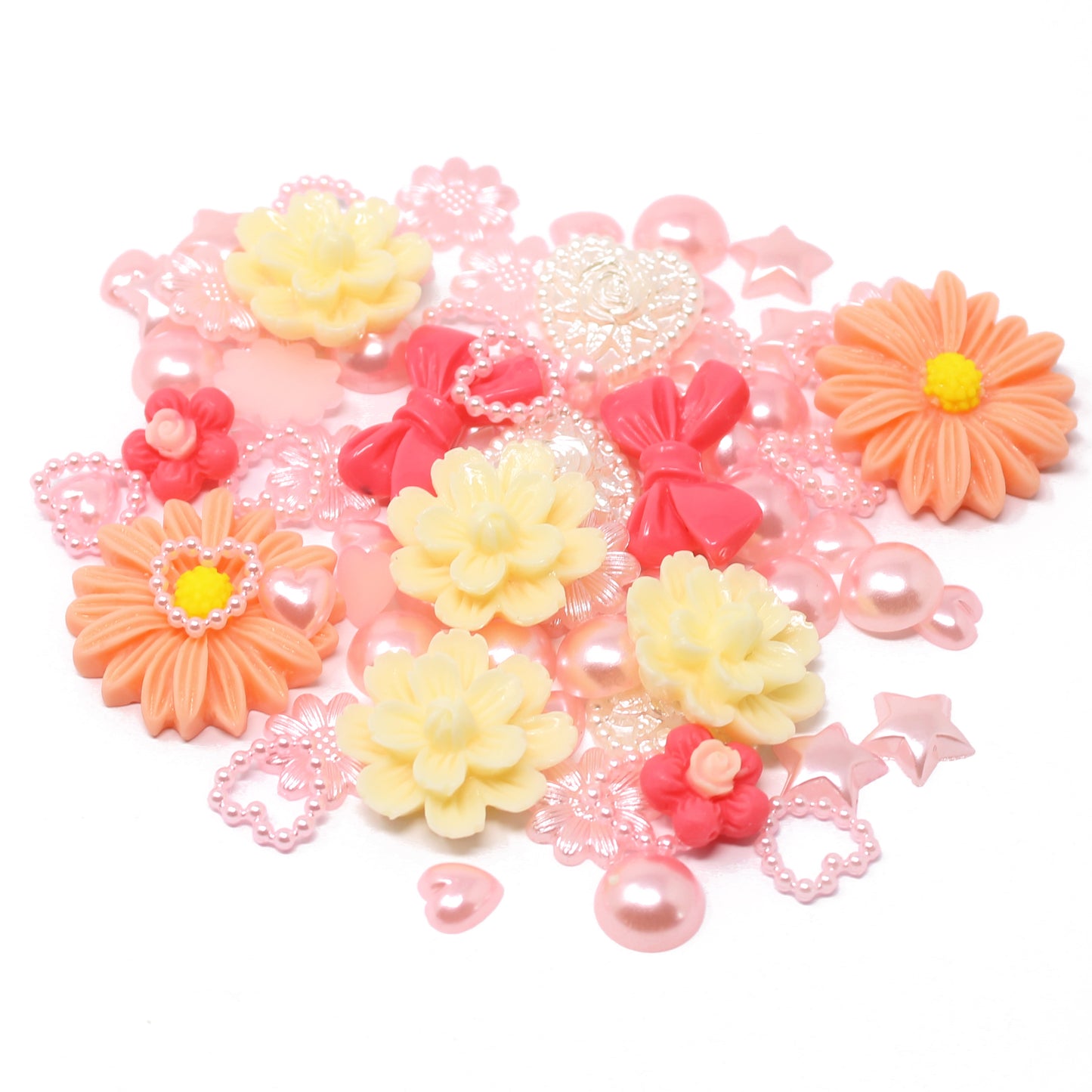 Peach 80 Mix Resin Craft Embellishment Flatbacks