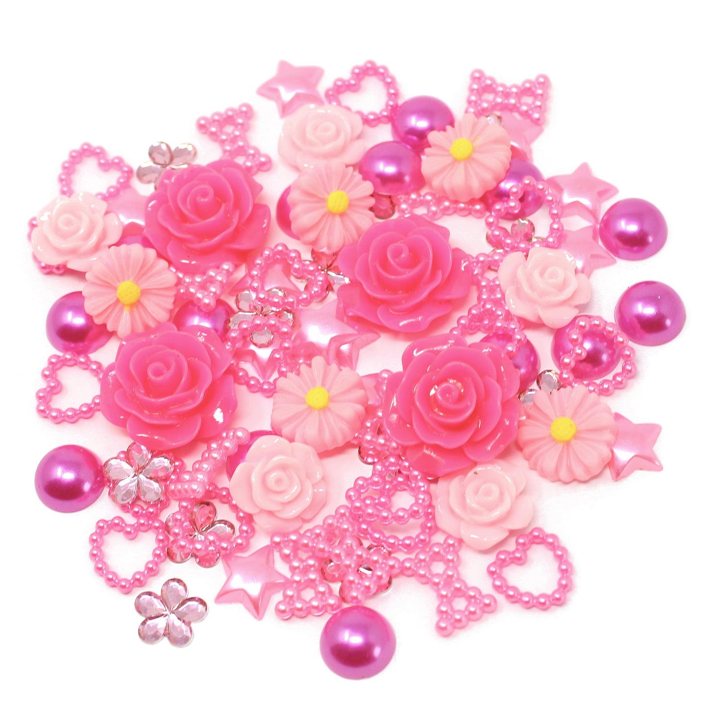 Pink 80 Mix Resin Craft Embellishment Flatbacks