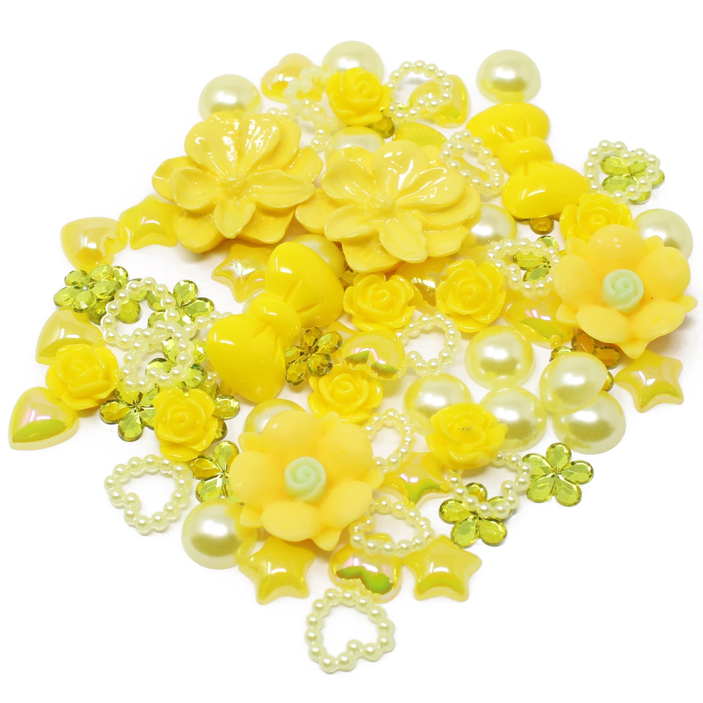 Yellow 80 Mix Resin Craft Embellishment Flatbacks