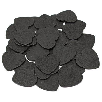 Black 28mm Wooden Craft Coloured Hearts