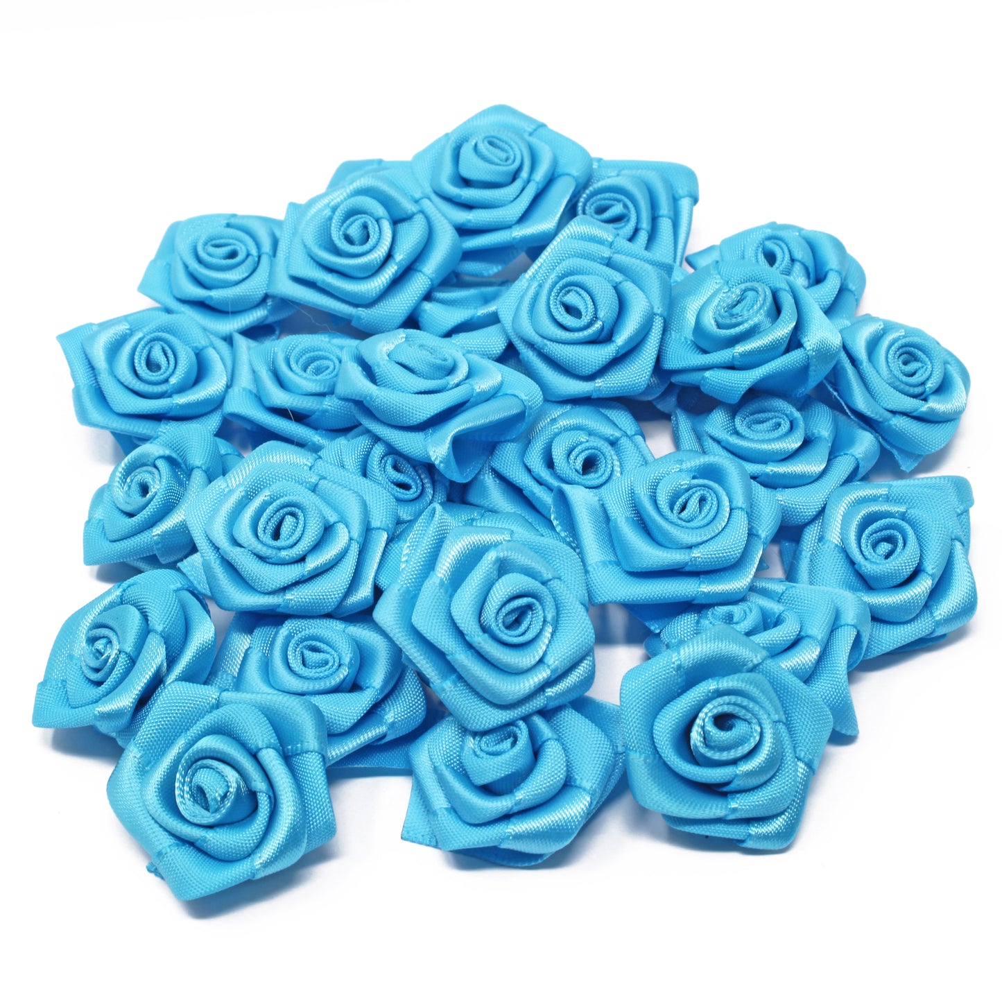 25mm Satin Ribbon Rose Flowers