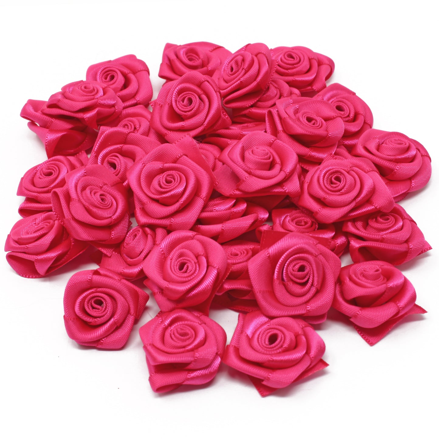 25mm Satin Ribbon Rose Flowers