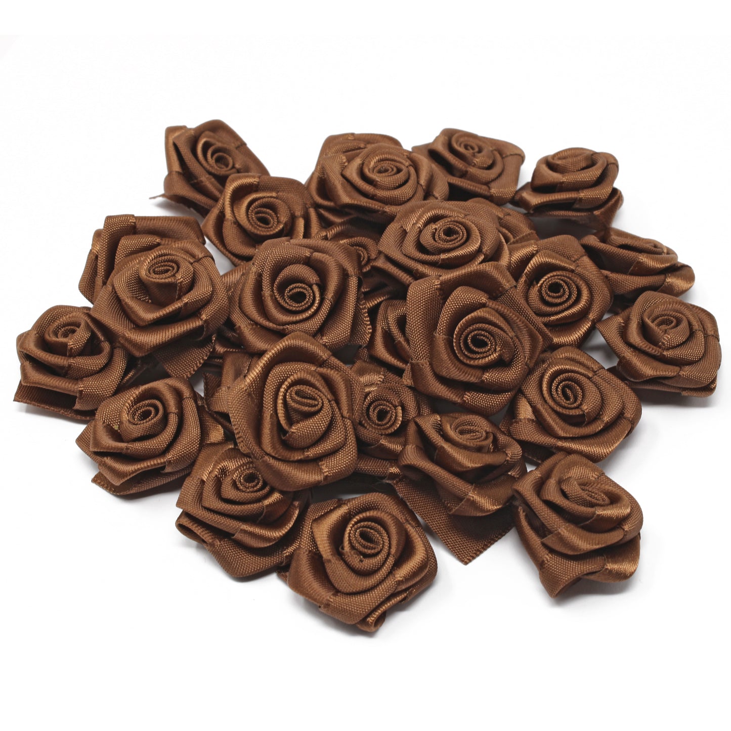 25mm Satin Ribbon Rose Flowers