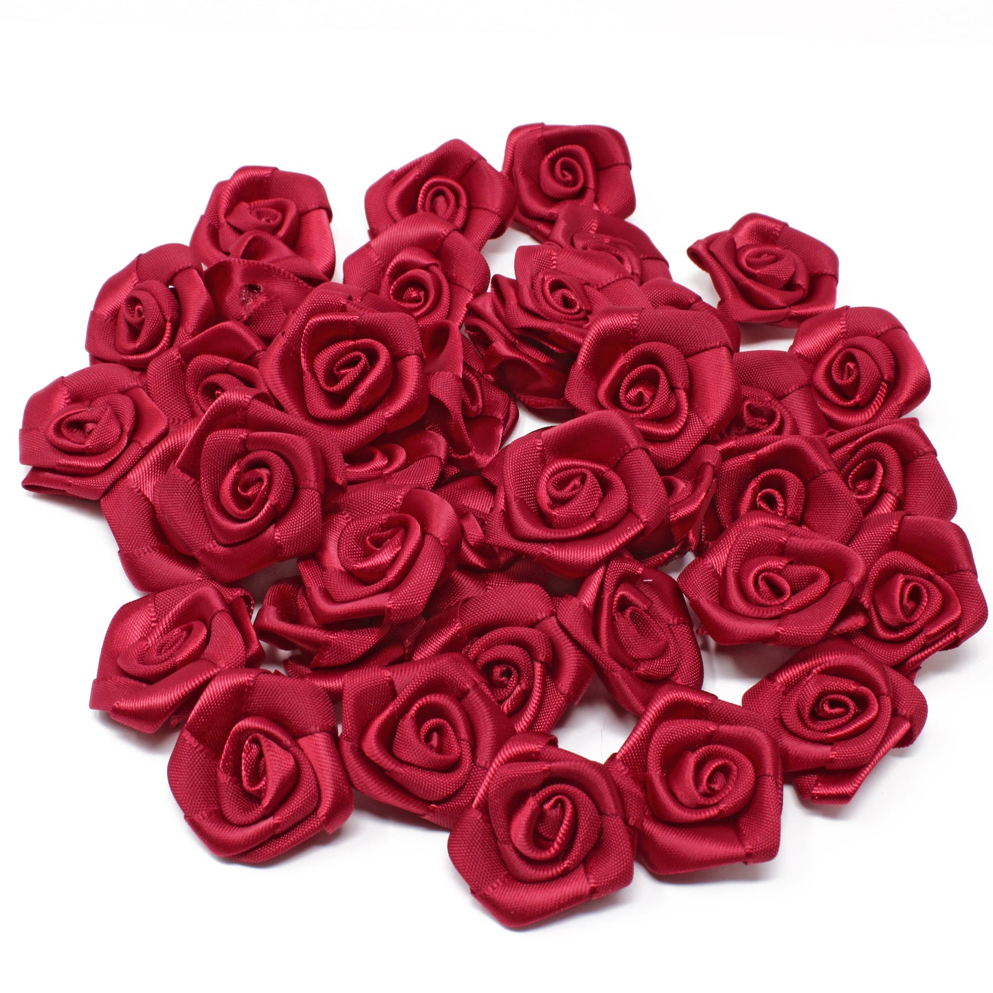 25mm Satin Ribbon Rose Flowers