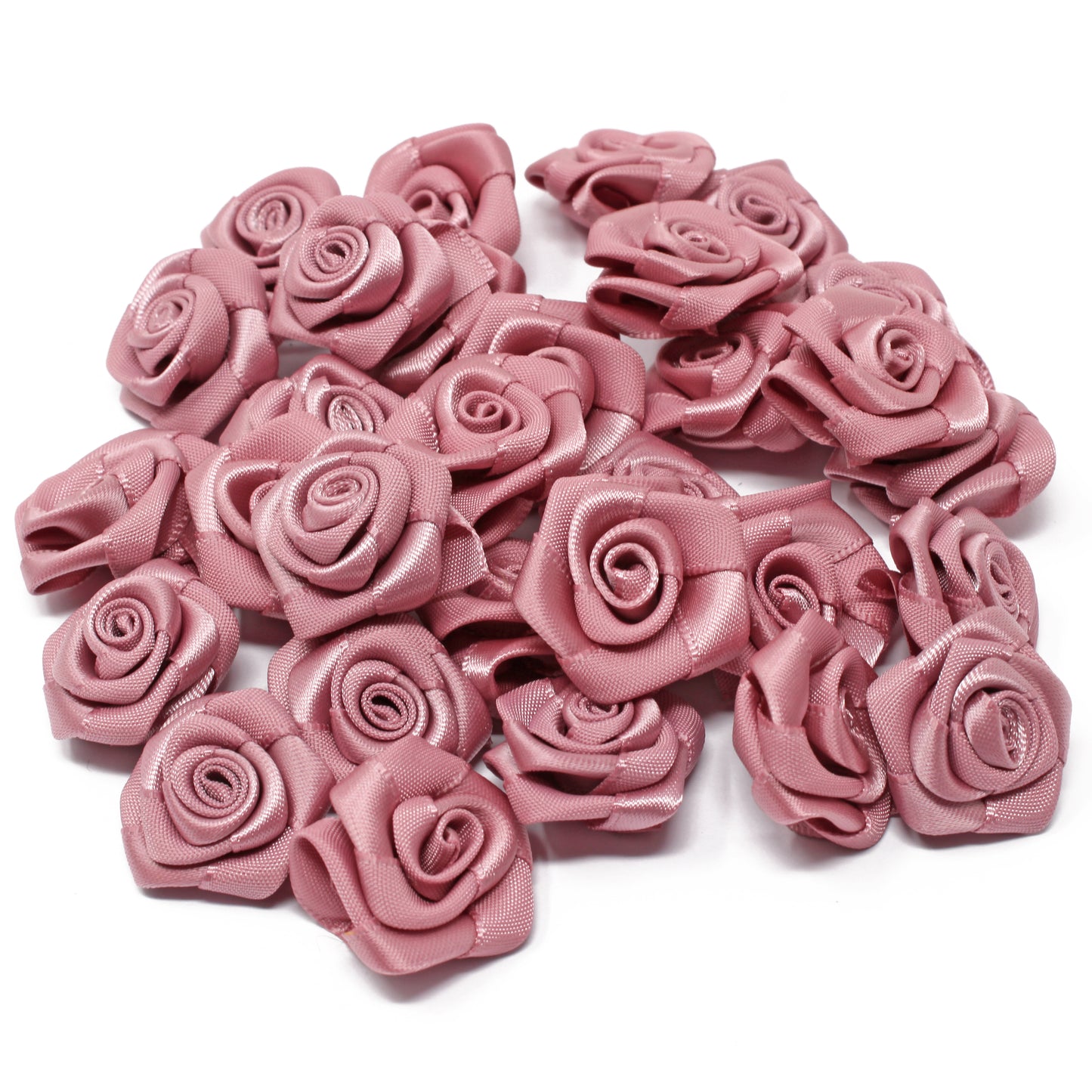 25mm Satin Ribbon Rose Flowers