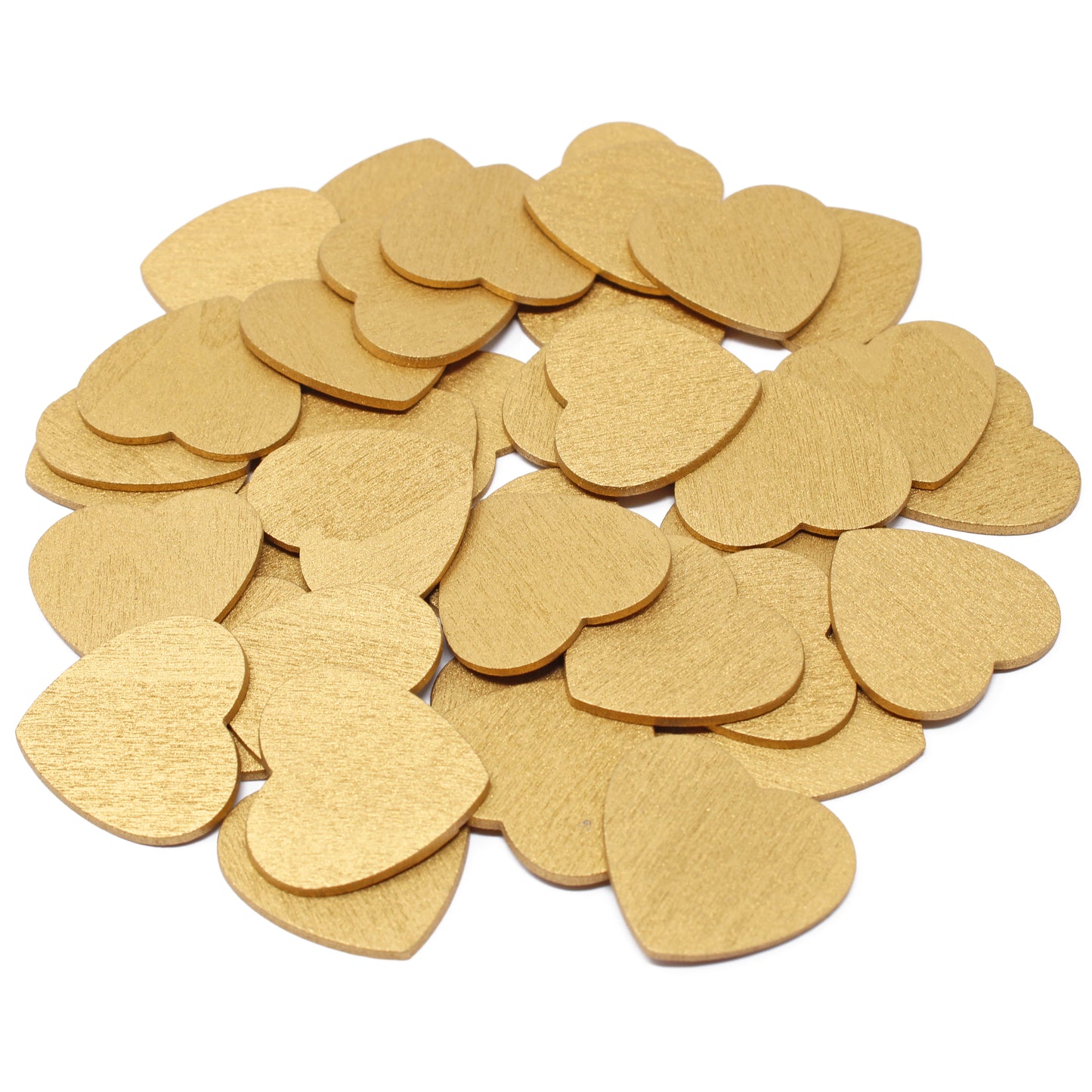 Gold 28mm Wooden Craft Coloured Hearts