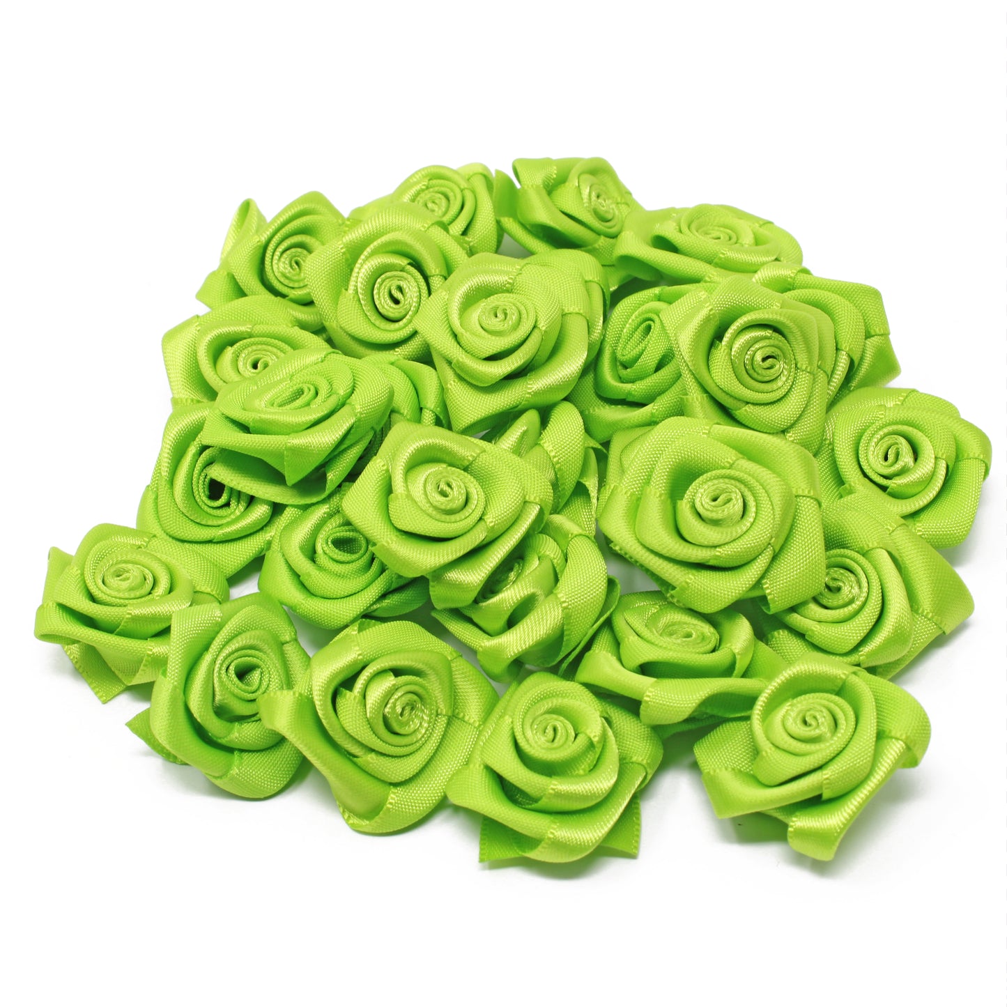 25mm Satin Ribbon Rose Flowers