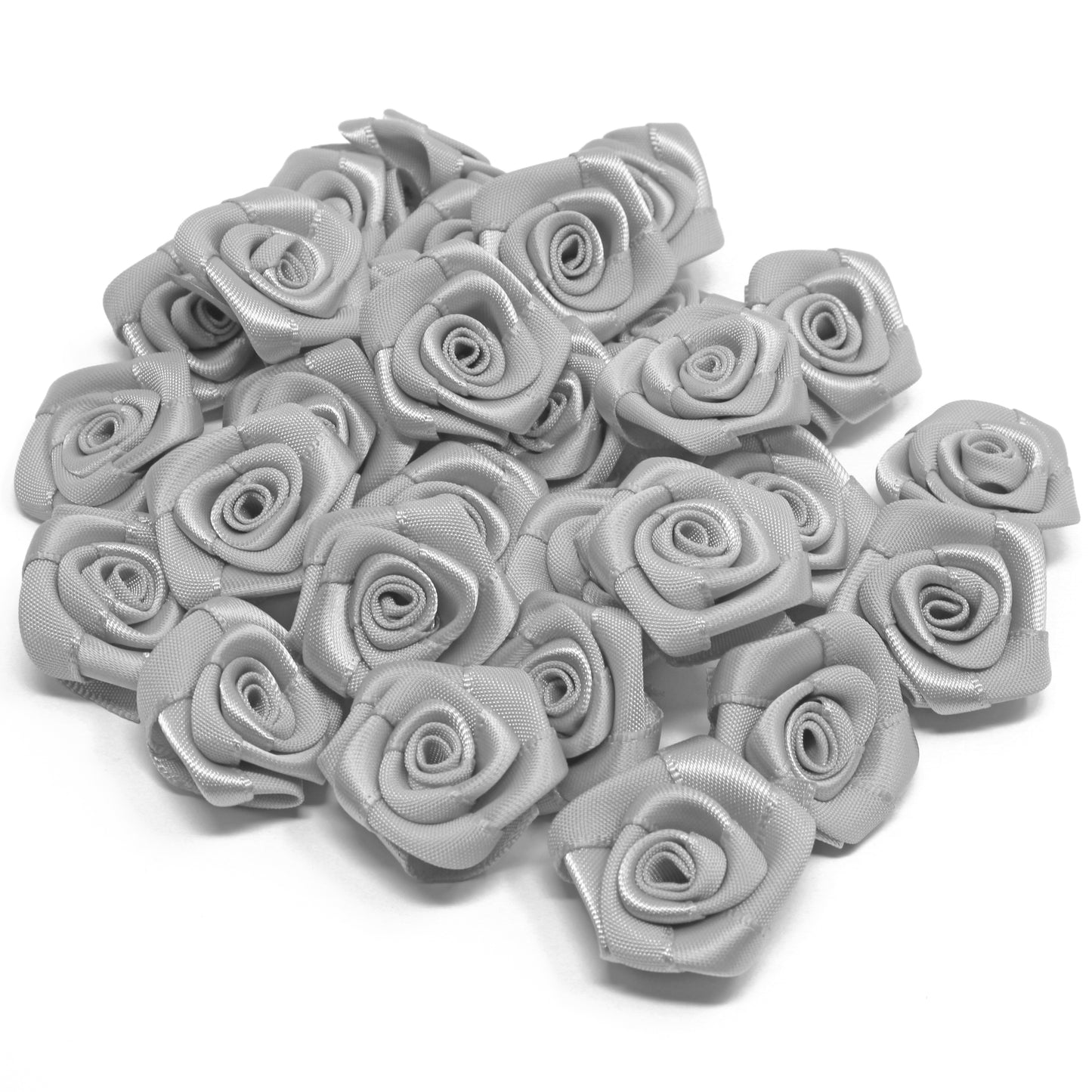 25mm Satin Ribbon Rose Flowers