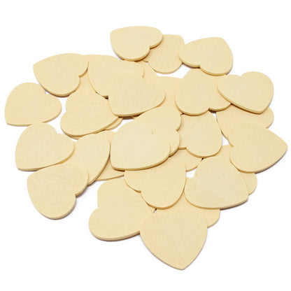 Ivory 28mm Wooden Craft Coloured Hearts