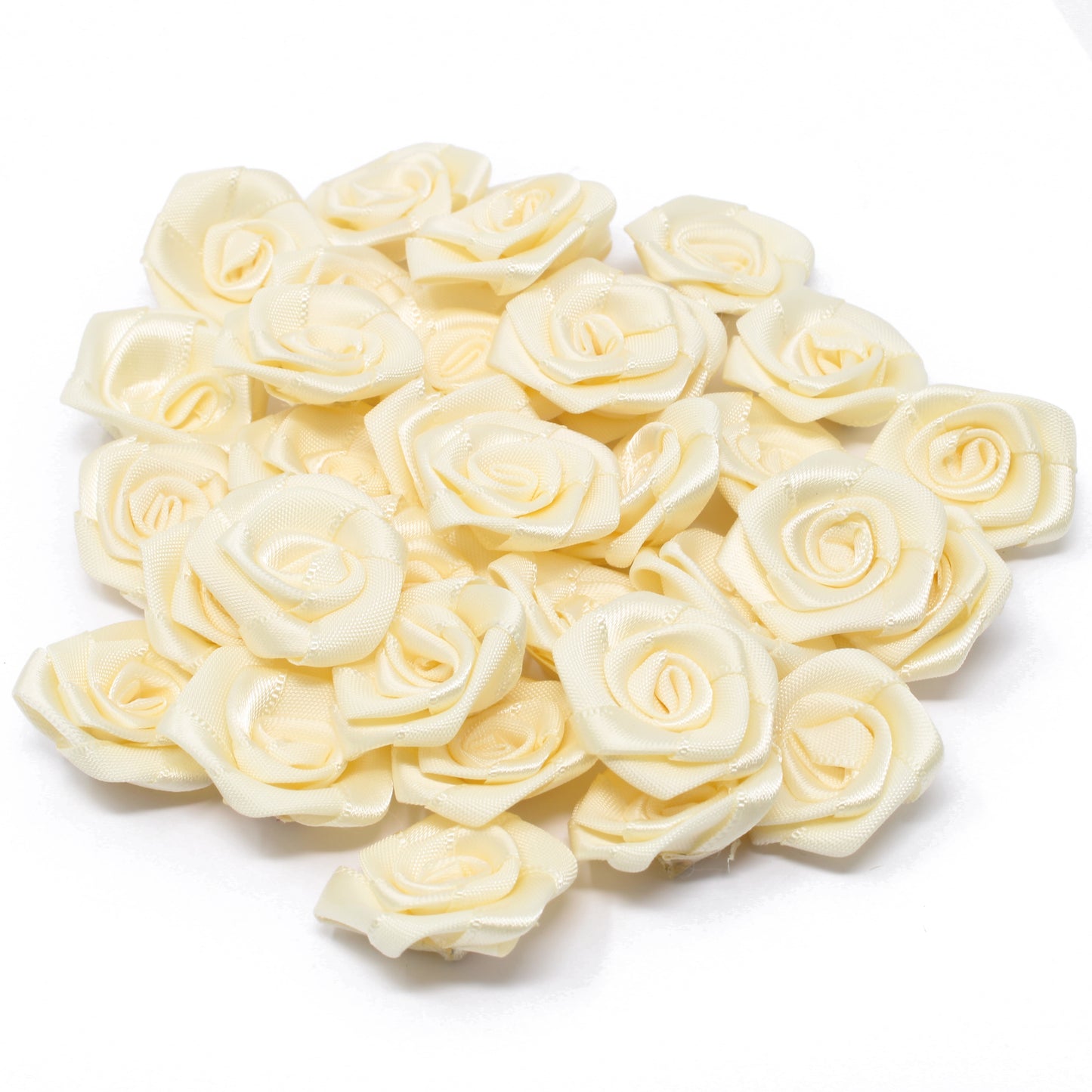 25mm Satin Ribbon Rose Flowers