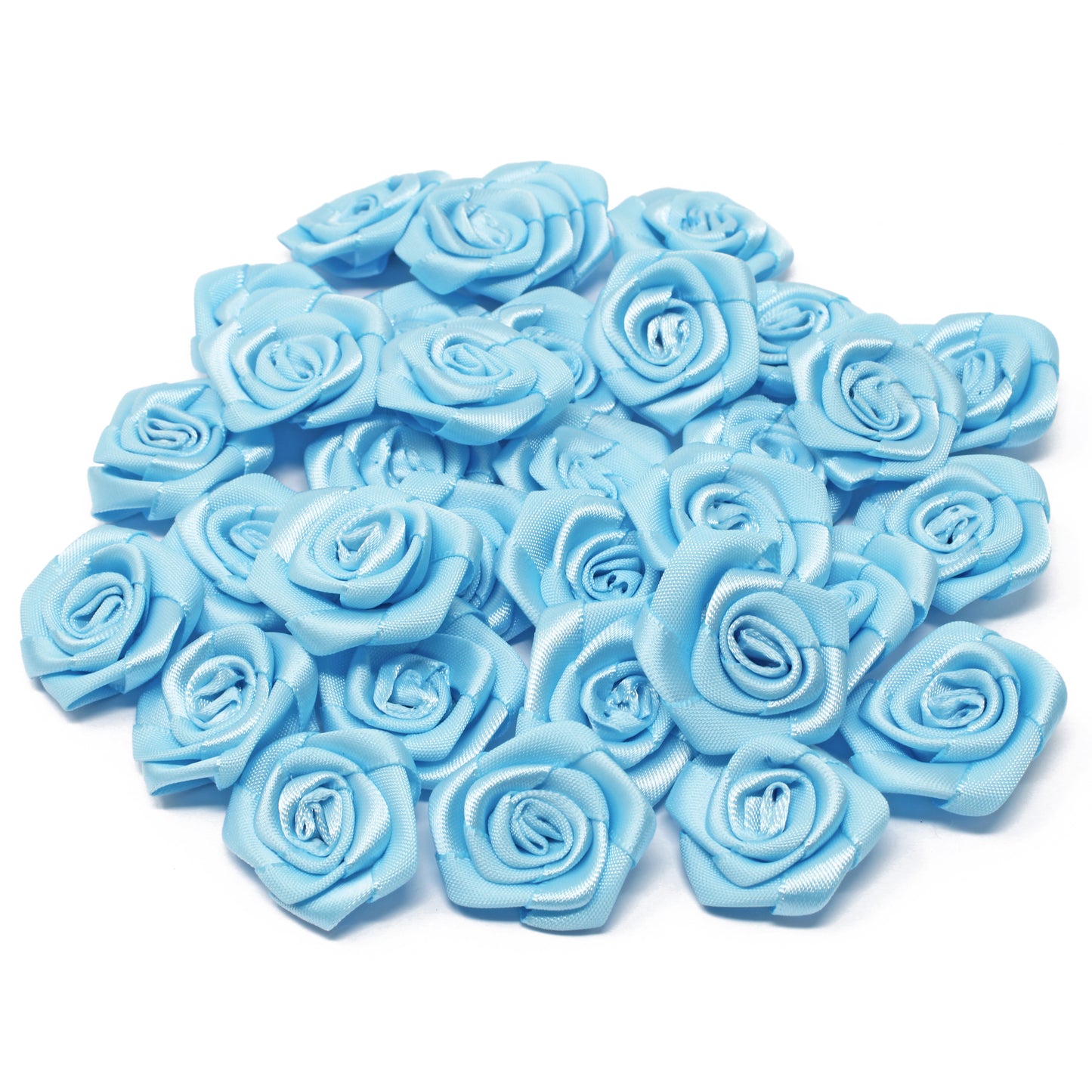 25mm Satin Ribbon Rose Flowers