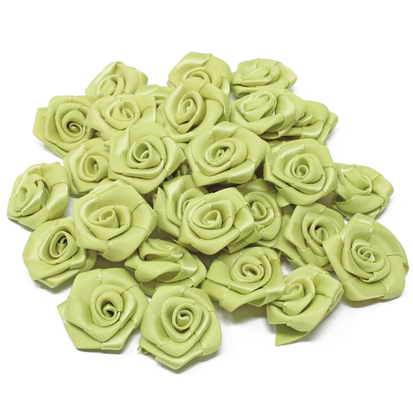 25mm Satin Ribbon Rose Flowers