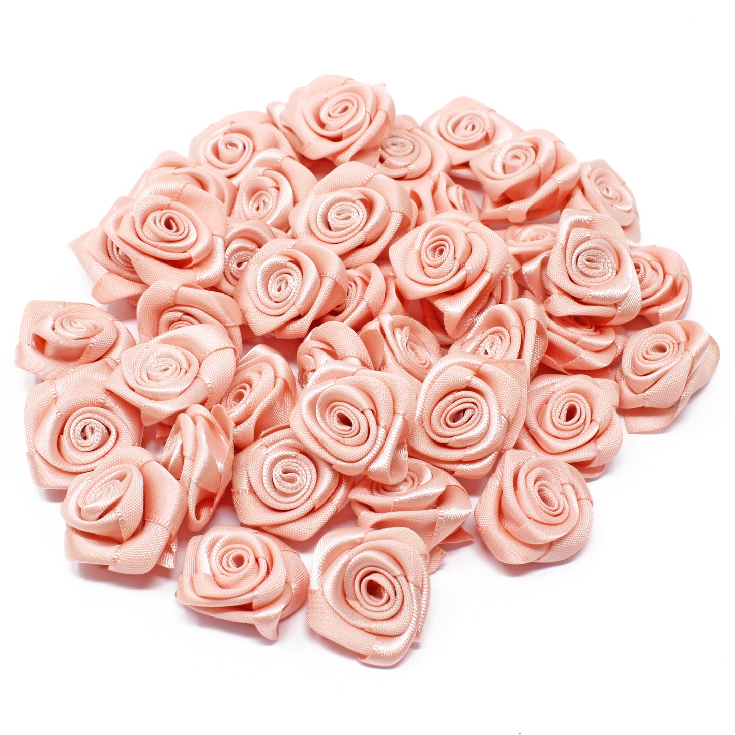 25mm Satin Ribbon Rose Flowers