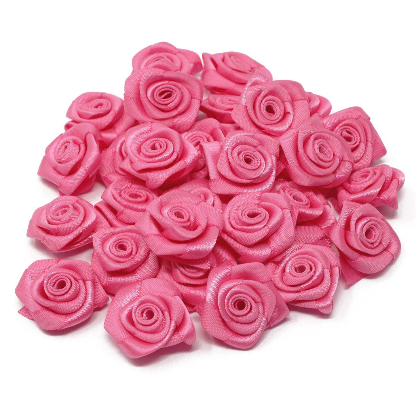 25mm Satin Ribbon Rose Flowers