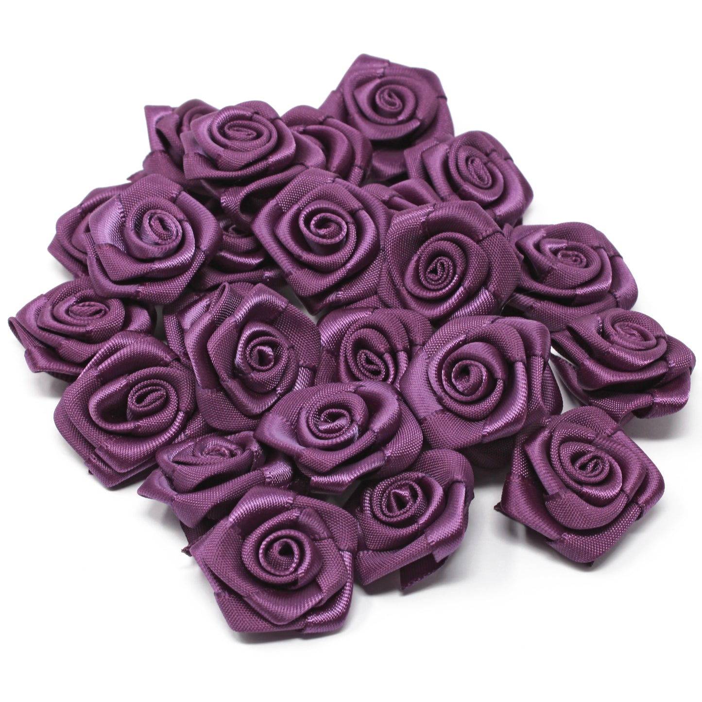 25mm Satin Ribbon Rose Flowers