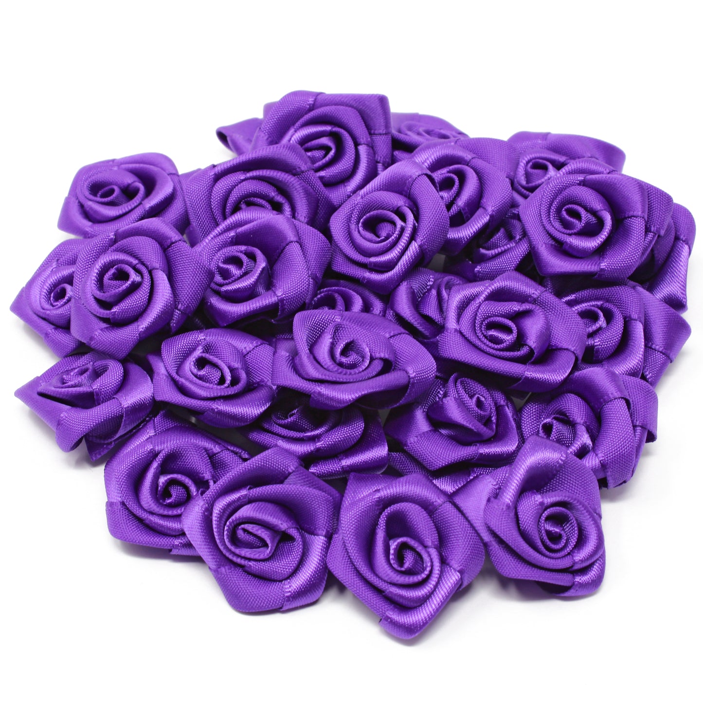 25mm Satin Ribbon Rose Flowers