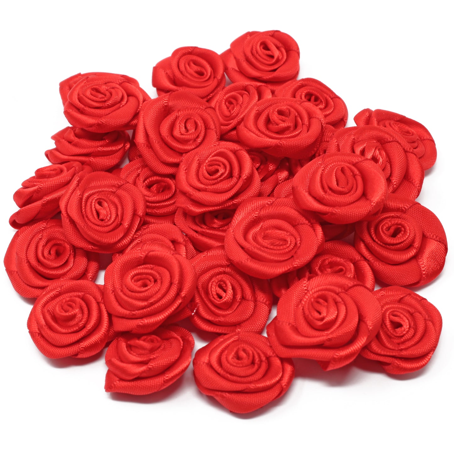 25mm Satin Ribbon Rose Flowers