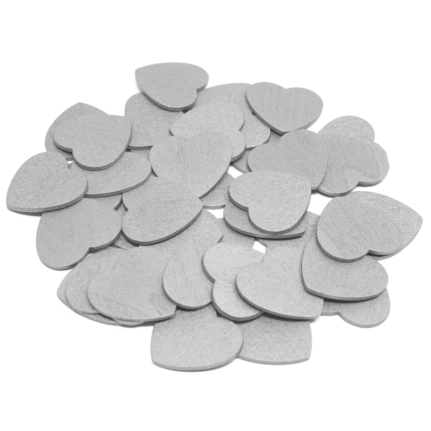 Silver 28mm Wooden Craft Coloured Hearts