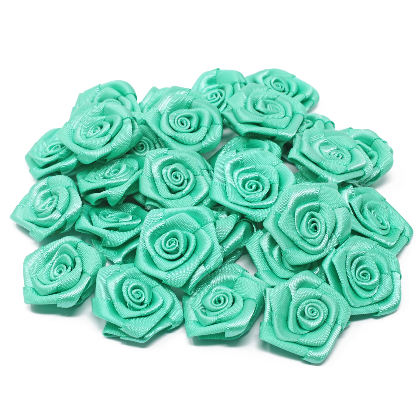 25mm Satin Ribbon Rose Flowers