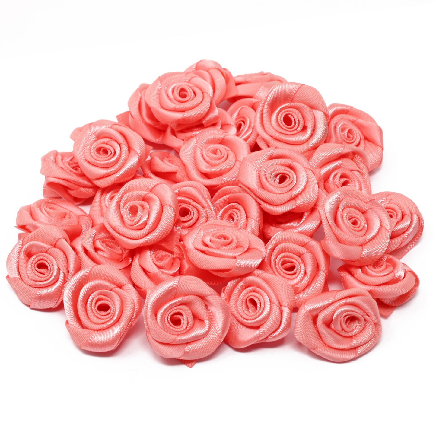 25mm Satin Ribbon Rose Flowers