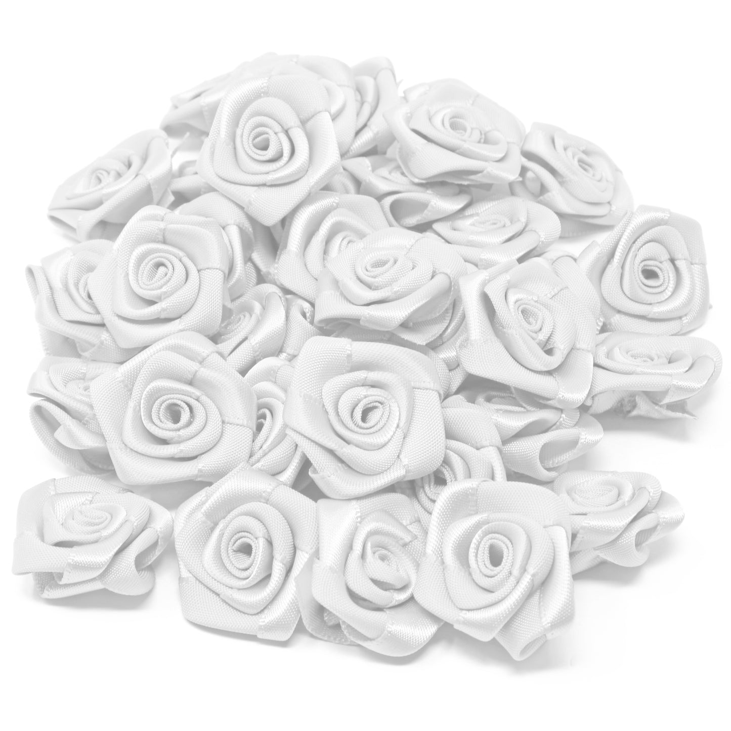 25mm Satin Ribbon Rose Flowers