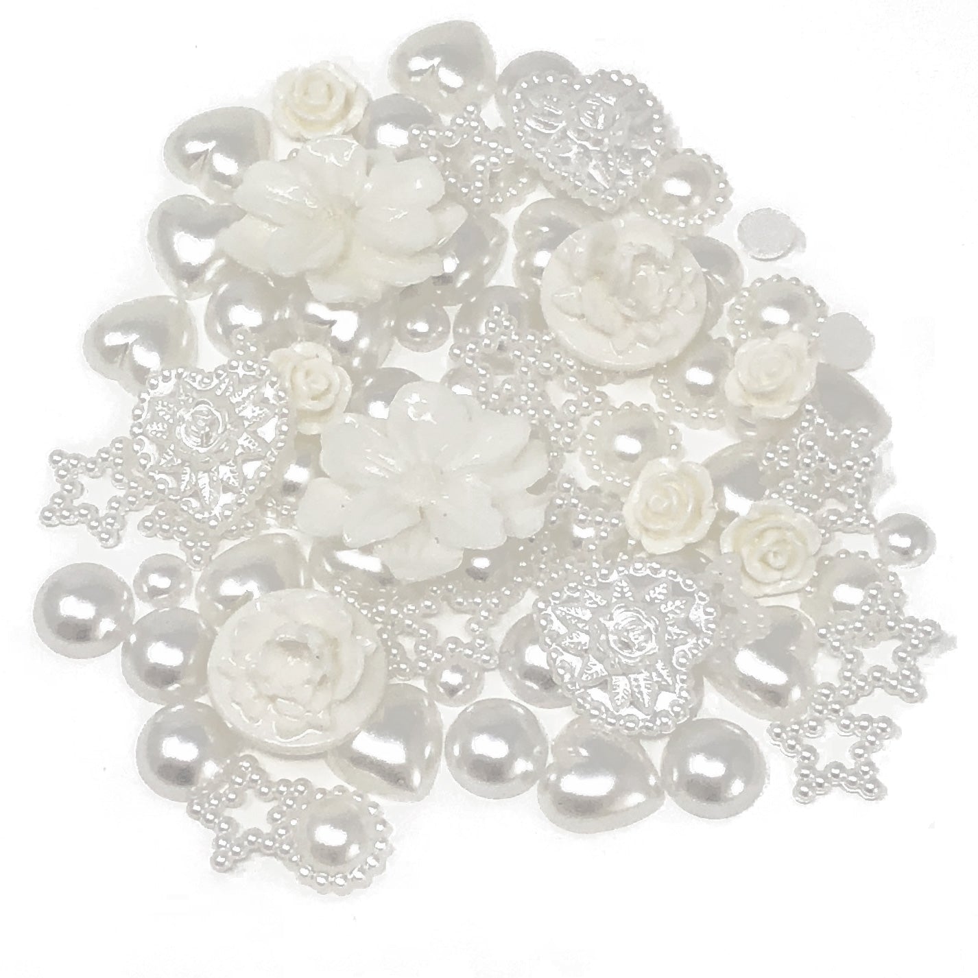 White 80 Mix Resin Craft Embellishment Flatbacks