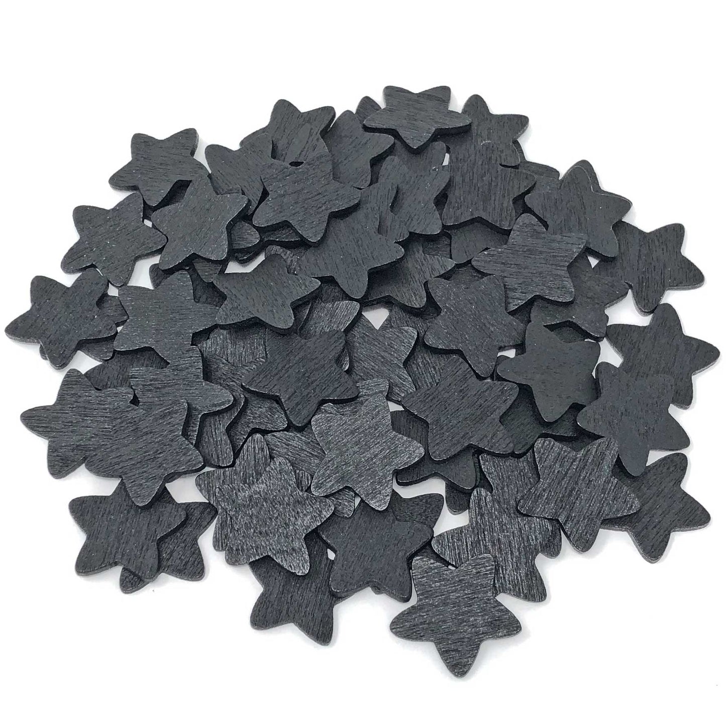 Black 18mm Wooden Craft Coloured Stars