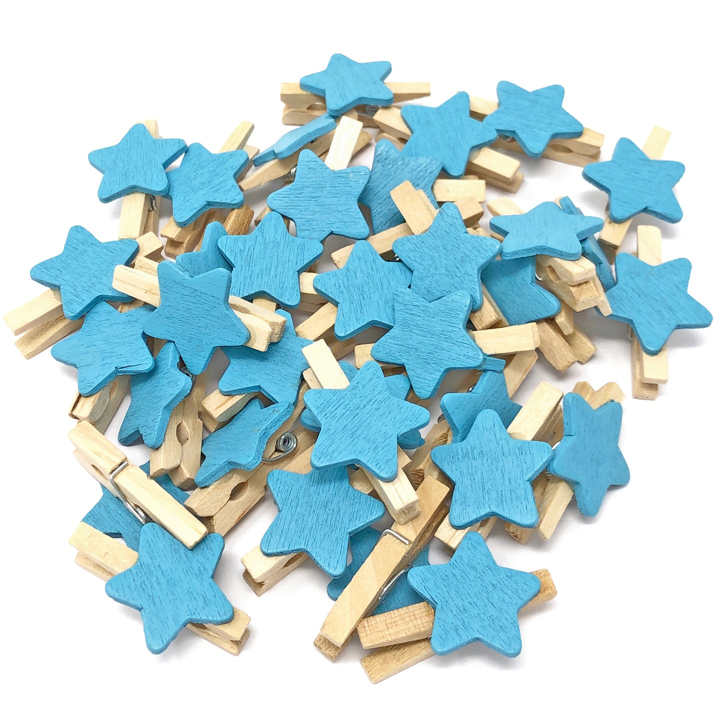 30mm Mini Wooden Clothes Pegs with 18mm Stars