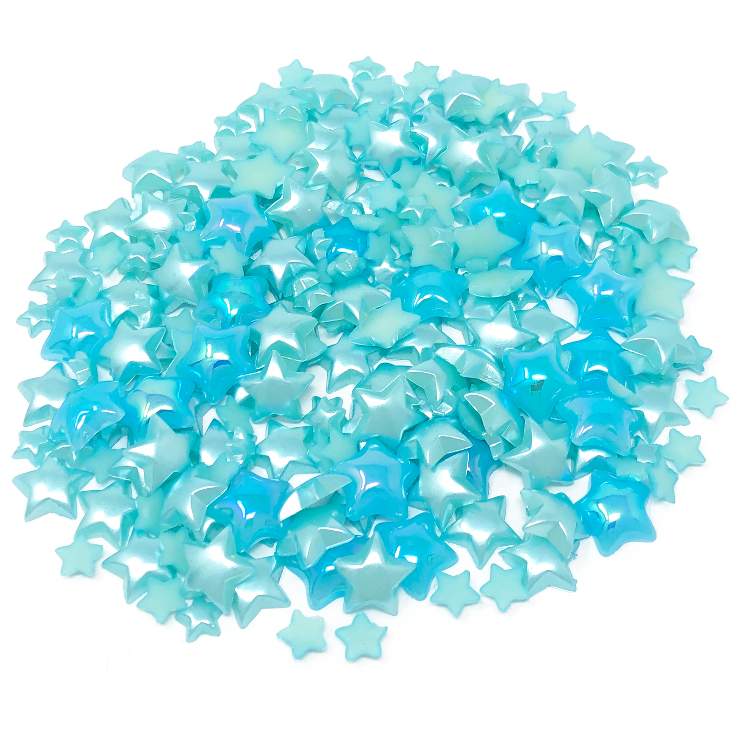 Blue Mini Resin Mixed Size Star Half Pearls (Pack of 500 Approx)