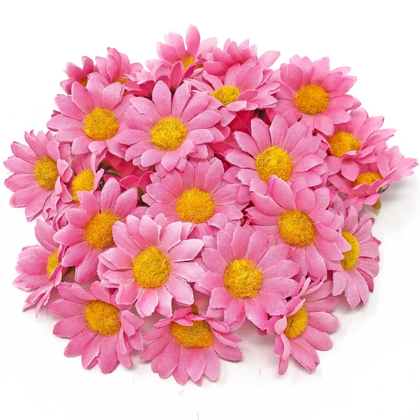 Candy Pink 35mm Synthetic Daisy Flowers (Faux Silk) - Mini Daisy Heads