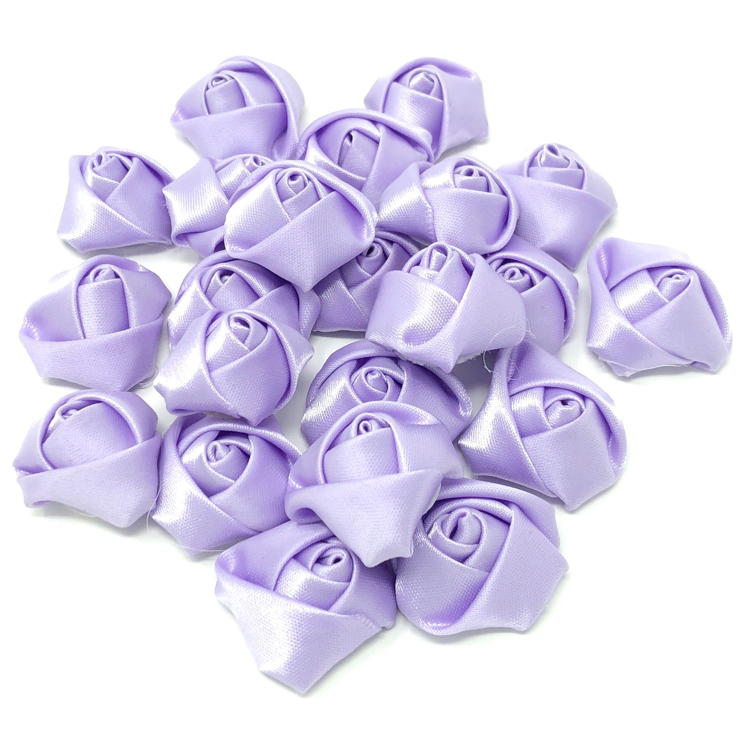 Lilac 25mm Felt Flatback Ribbon Roses