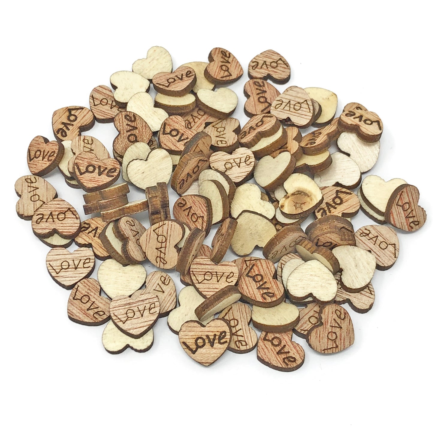 Love 10mm Natural Wooden Wedding Love Hearts