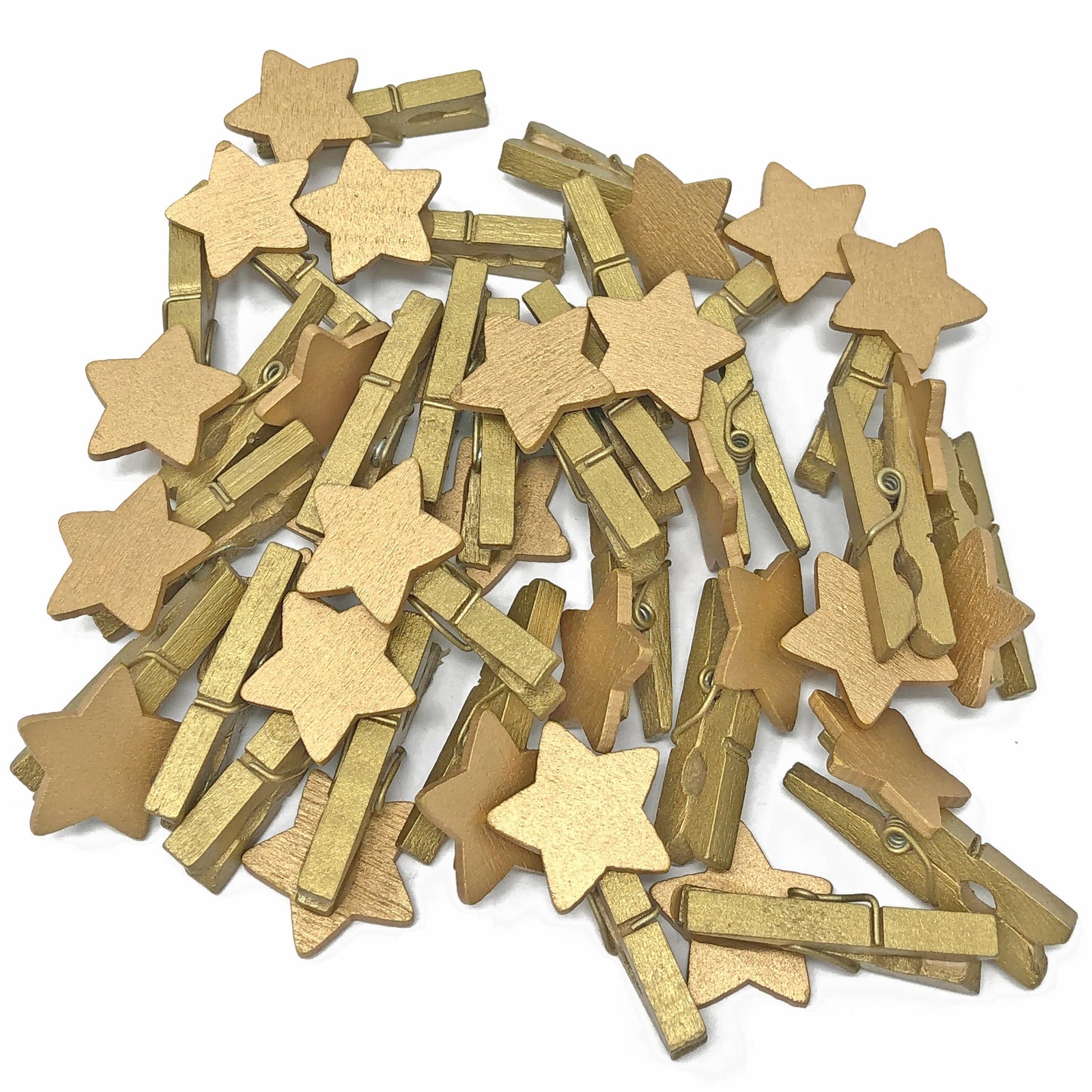 30mm Mini Wooden Clothes Pegs with 18mm Stars