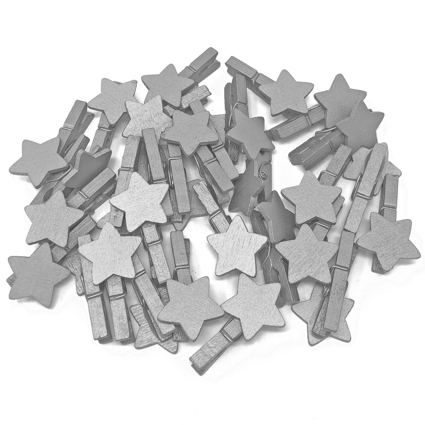 30mm Mini Wooden Clothes Pegs with 18mm Stars