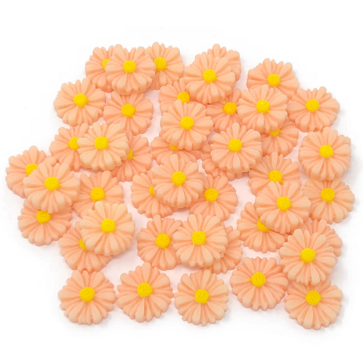 Peach 13mm Daisy Flatbacks - Pack of 45