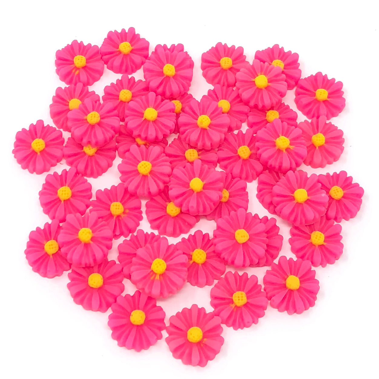 Pink 13mm Daisy Flatbacks - Pack of 45