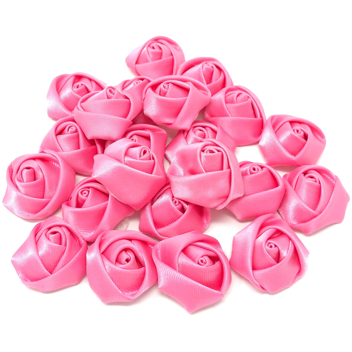 Pink 25mm Felt Flatback Ribbon Roses