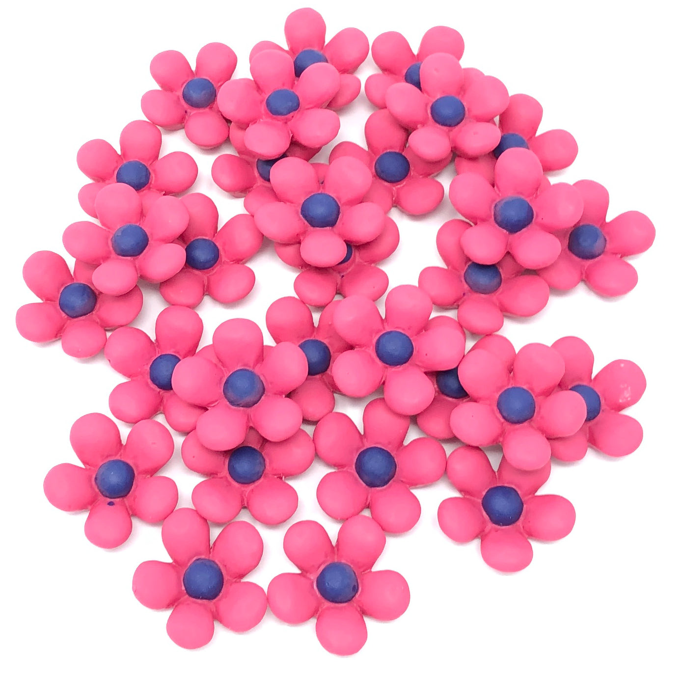 Pink 18mm Soft Feel Daisy Flatbacks - Pack of 30