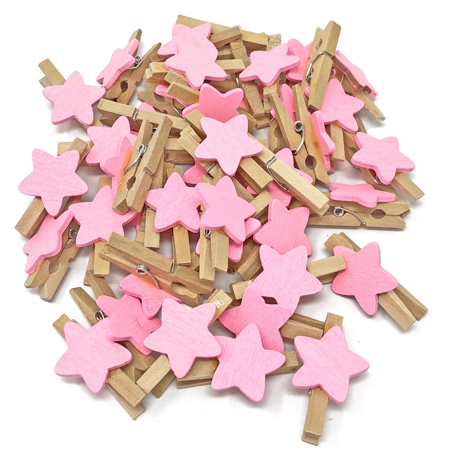 30mm Mini Wooden Clothes Pegs with 18mm Stars